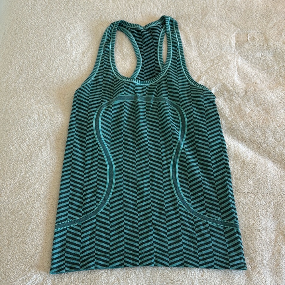 Lululemon Razor Back Tank Top - Swiftly Tech Blue and Black